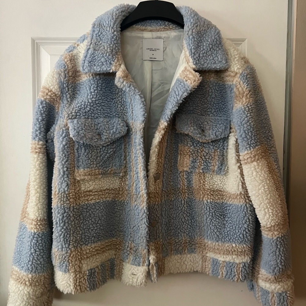Angel Kiss Blue and Cream Teddy Jacket